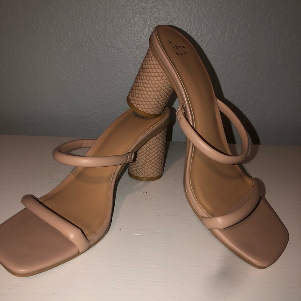 Nude Sandal - Slip on heel. Never Worn!